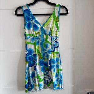 Vibrant Floral V-Neck Dress/shirt